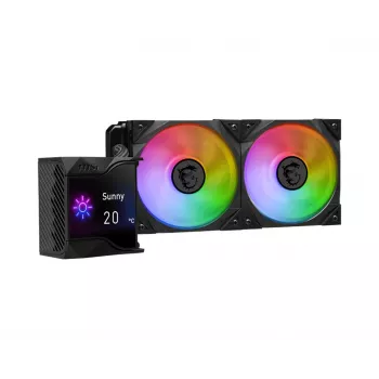 MSI MPG Coreliquid D240 skysčio aušinimo komplektas 240 mm, 2x120 mm ventiliatoriai, juodas