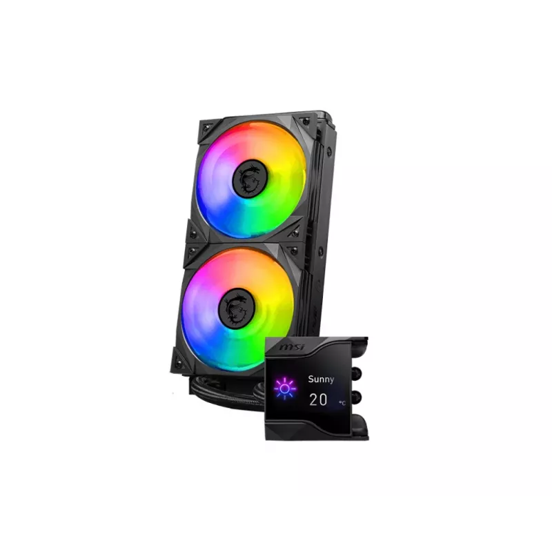 MSI MPG Coreliquid D240 skysčio aušinimo komplektas 240 mm, 2x120 mm ventiliatoriai, juodas