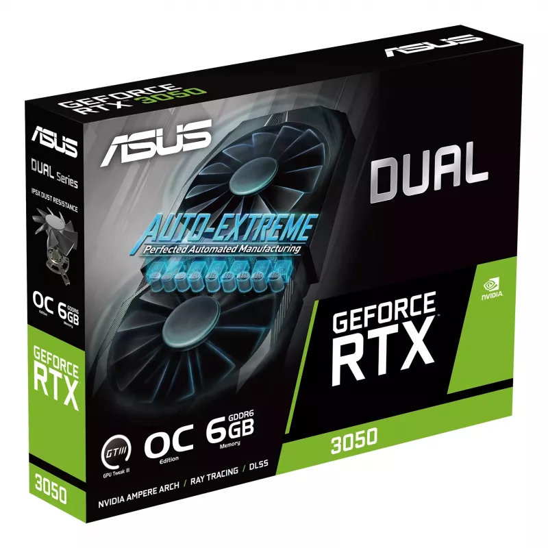 ASUS Dual GeForce RTX 3050 O6G 6 GB GDDR6 vaizdo plokštė