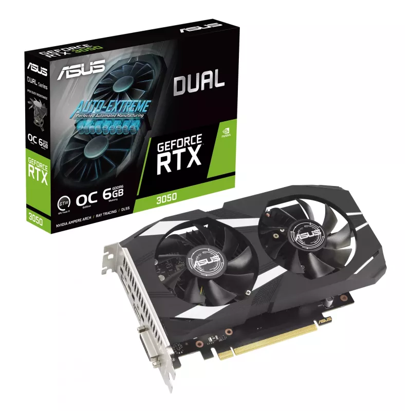 ASUS Dual GeForce RTX 3050 O6G 6 GB GDDR6 vaizdo plokštė