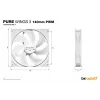 be quiet! Pure Wings 3 140mm PWM White kompiuterio ventiliatorius 14 cm 1 vnt.