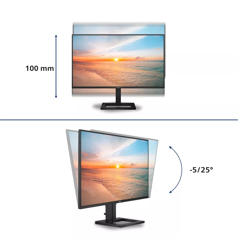 Philips 1000 serijos 27E1N1600AE/00 monitorius 68.6 cm (27 colių) 2560 x 1440 pikselių „Quad HD“ LCD juodas
