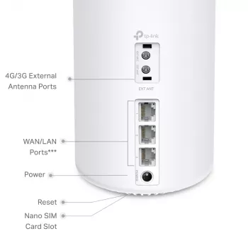 TP-Link Deco X10-4G 4G+ AX1500 viso namo „Mesh“ WiFi 6 šliuzas, baltas