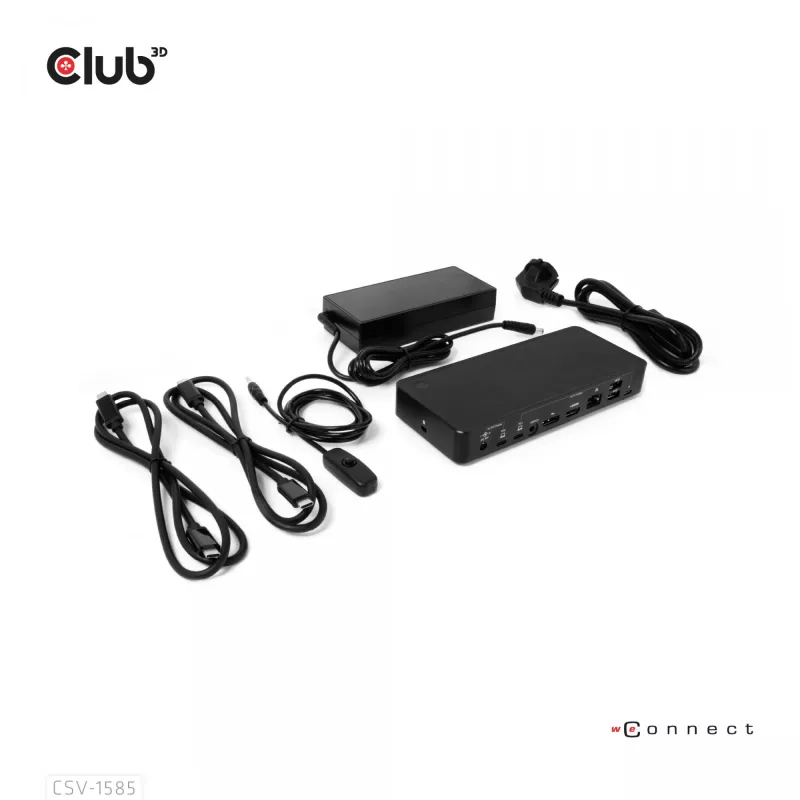 CLUB3D CSV-1585 DisplayPort / HDMI KVM stotelė su 4K60Hz, USB Type-C įvadams