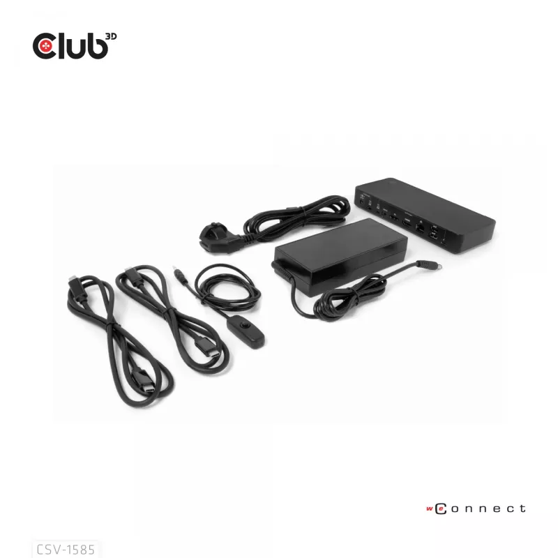 CLUB3D CSV-1585 DisplayPort / HDMI KVM stotelė su 4K60Hz, USB Type-C įvadams