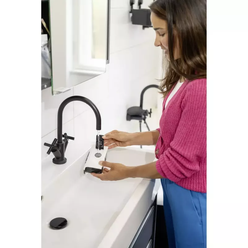 Garų šluotra Karcher SC 1 UPRIGHT, 0,2 L bakas, 1300 W, 30 m²/h, 2,1 kg, balta/juoda