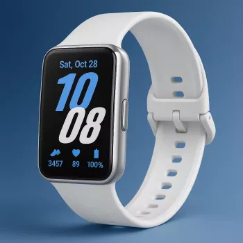 Samsung Galaxy Fit3 sidabrinis SM-R390 – išmanioji apyrankė su 4,06 cm (1,6 colio) AMOLED ekranu