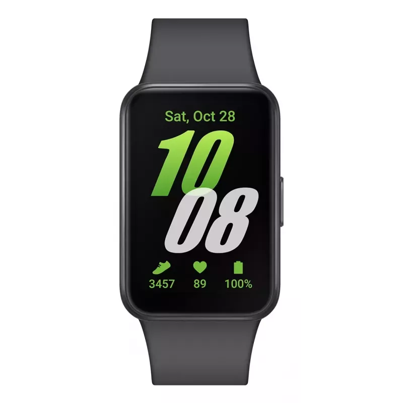 Išmanusis laikrodis Samsung Galaxy Fit3 – stačiakampis aliumininis korpusas 40 mm, 1.6 colių AMOLED, širdies ritmo matuoklis, barometras, 5 ATM, Bluetooth 5.3, 208 mAh