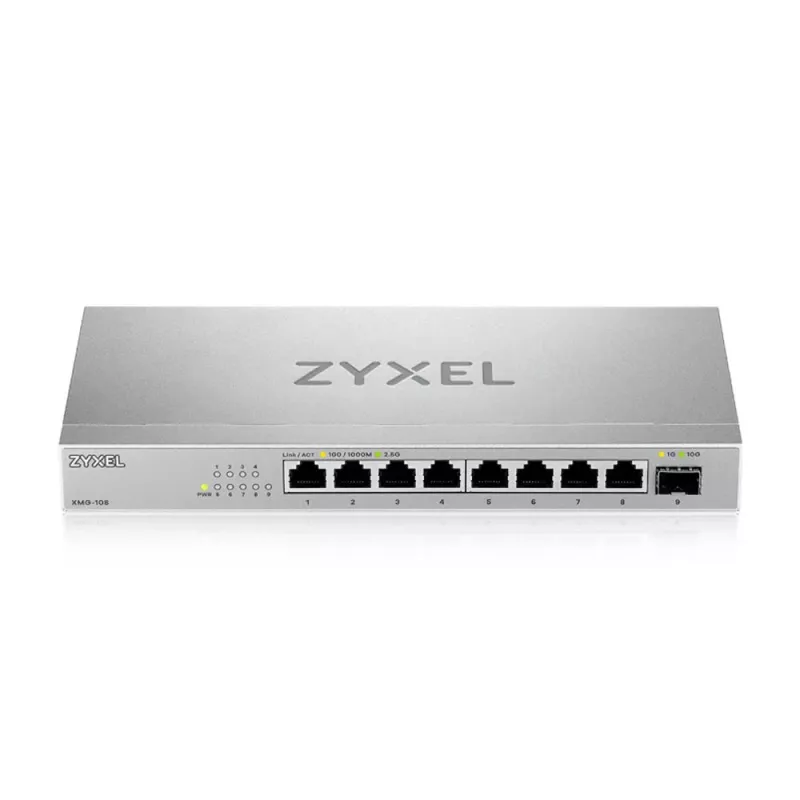 Zyxel XMG-108 nevaldomas 2.5G Ethernet (100/1000/2500) jungiklis sidabrinis