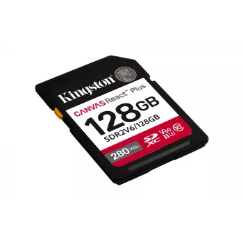 Kingston Technology 128GB Canvas React Plus SDXC UHS-II 280R/100W U3 V60, skirta Full HD/4K