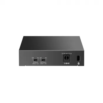 TP-Link LiteWave 5 prievadų Gigabit darbalaukio jungiklis su 4 PoE+ prievadais (5x Gigabit, 4 PoE+, 65 W PoE biudžetas)