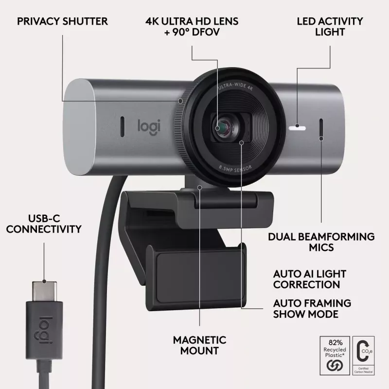 Internetinė kamera Logitech MX Brio 705 8,5 MP 4K Ultra HD USB 3.2