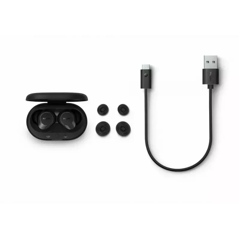 Philips TAT1209BK/00 belaidės ausinės True Wireless Stereo (TWS) į ausį Skambučiai/Muzika Bluetooth Juodos