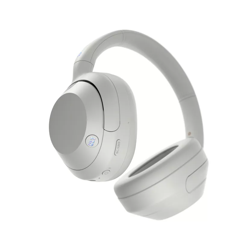 Ausinės Sony WH-ULT WEAR monauralinės, laidinės ir Bluetooth 5.2, ANC, 50h veikimo (ANC išjungtas), USB-C įkrovimas, baltos