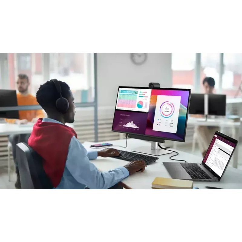 27 colių Dell P2725H IPS LCD monitorius – Full HD 1920x1080, 100 Hz, 8 ms, 300 cd/m², USB 3.2 hub, HDMI, VESA, reguliuojamas aukštis, juodas