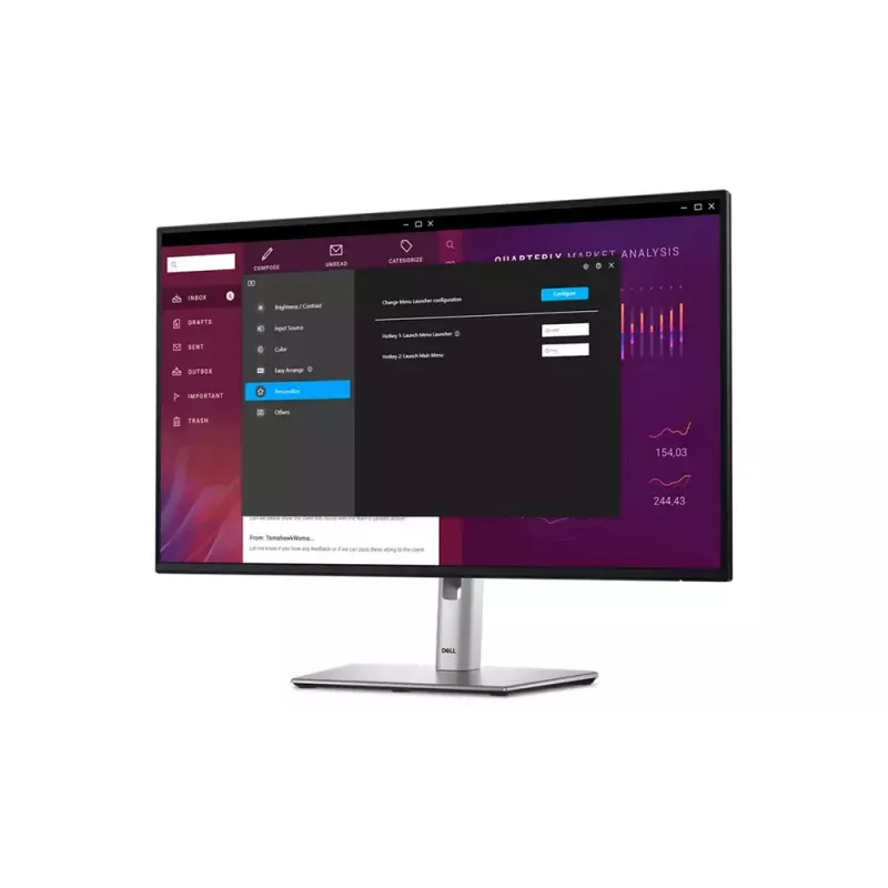 27 colių Dell P2725H IPS LCD monitorius – Full HD 1920x1080, 100 Hz, 8 ms, 300 cd/m², USB 3.2 hub, HDMI, VESA, reguliuojamas aukštis, juodas