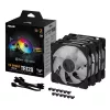 ASUS TUF GAMING TR120 ARGB 3IN1 Black – 3 vienetų 120 mm kompiuterio korpuso ventiliatorių rinkinys su ARGB apšvietimu
