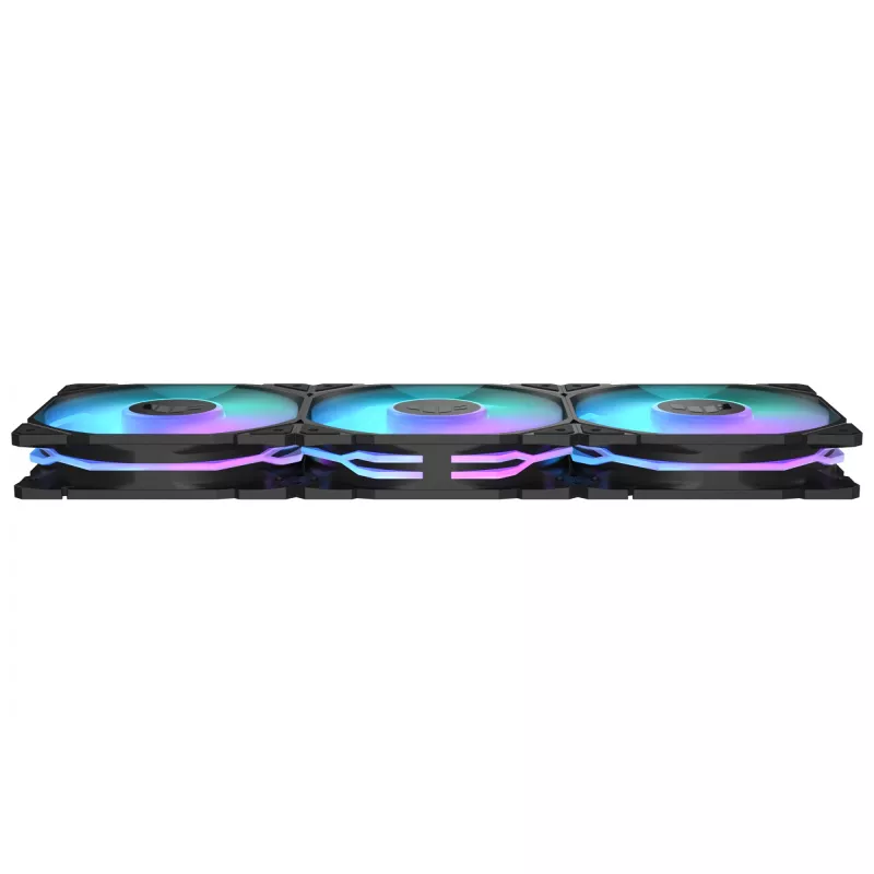 ASUS TUF GAMING TR120 ARGB 3IN1 Black – 3 vienetų 120 mm kompiuterio korpuso ventiliatorių rinkinys su ARGB apšvietimu