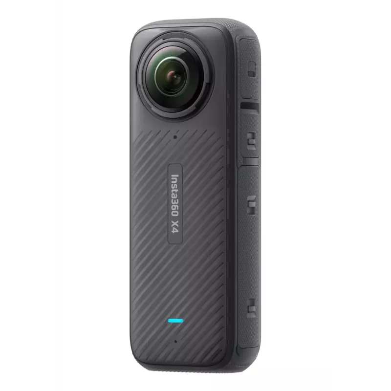 Veiksmo kamera Insta360 X4 — 72 MP, 8K (7680×3840) CMOS, 1/2 colio sensorius, įmontuotas ekranas, Wi‑Fi, 120 kadrų/s, MicroSD, 602 g, juoda