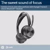 HP Poly Voyager Focus 2 belaidė stereo ausinė su mikrofonu, sertifikuota Microsoft Teams, USB-C-C jungtis, komplekte USB-C/A adapteris ir įkrovimo stovelis