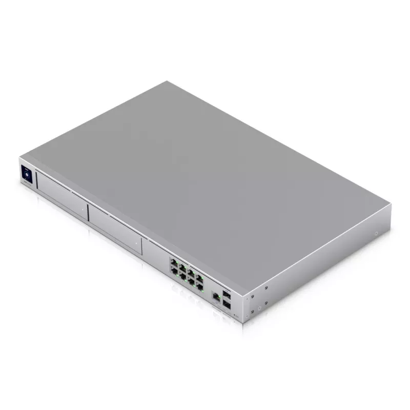 Valdomas jungiklis UBIQUITI UniFi Dream Machine Pro Max, 9 prievadai 2,5G Ethernet, 1U stovas, 2×SFP+, 10G palaikymas, 60W galia