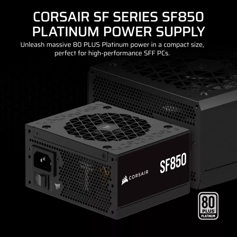 Maitinimo blokas CORSAIR CP-9020256-EU, 850 W, 24-pin ATX, 80 PLUS Gold, 140 mm ventiliatorius, juodas