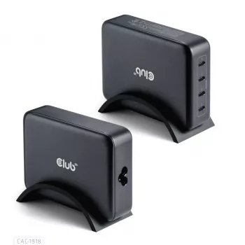 CLUB3D CAC-1918 Universalus juodas kroviklis su 4 USB Type-C prievadais, 240 W, GaN