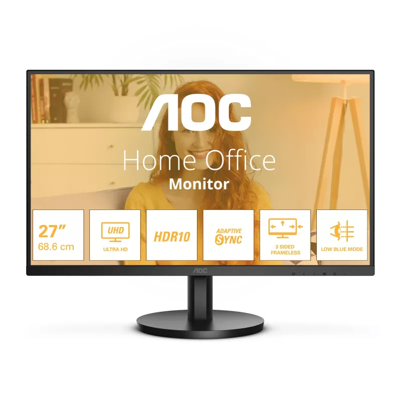 AOC B3 U27B3M monitorius 68,6 cm (27 colių) 3840 x 2160 pikselių 4K Ultra HD LCD juodas