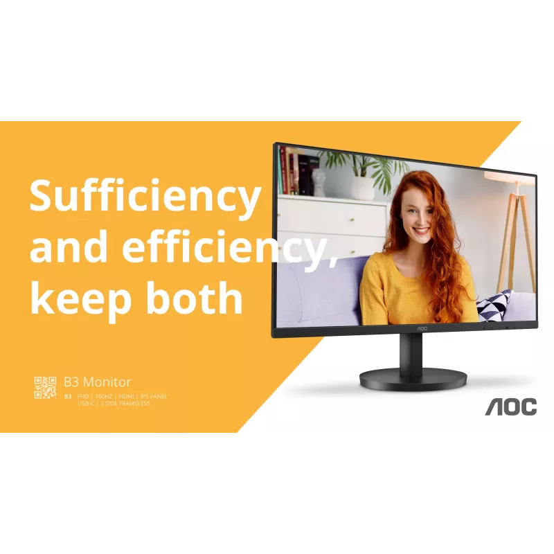 AOC B3 U27B3M monitorius 68,6 cm (27 colių) 3840 x 2160 pikselių 4K Ultra HD LCD juodas