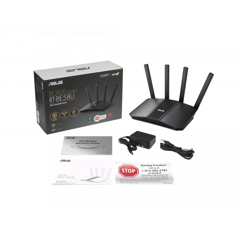 ASUS RT-BE58U V2 belaidis maršrutizatorius 2.5 Gigabit Ethernet dviejų juostų (2,4 GHz / 5 GHz) Juodas