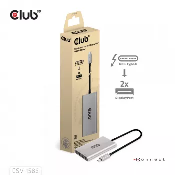 CLUB3D Thunderbolt™ 3 į DisplayPort™ dviejų monitorių adapteris 4K60Hz M/F