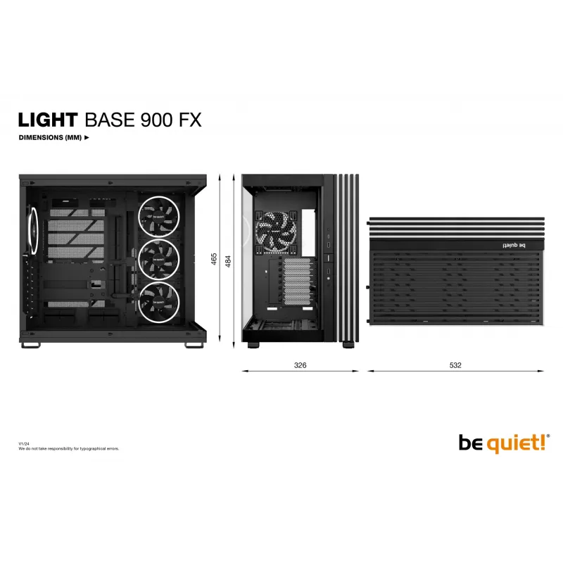 PC korpusas be quiet! LIGHT BASE 900 FX Full Tower Juodas