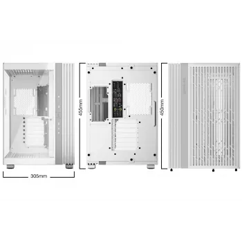 Korpusas be quiet! LIGHT BASE 600 DX White Midi Tower, ATX/microATX/Mini-ATX, stiklinis šonas, RGB priekis, USB-C
