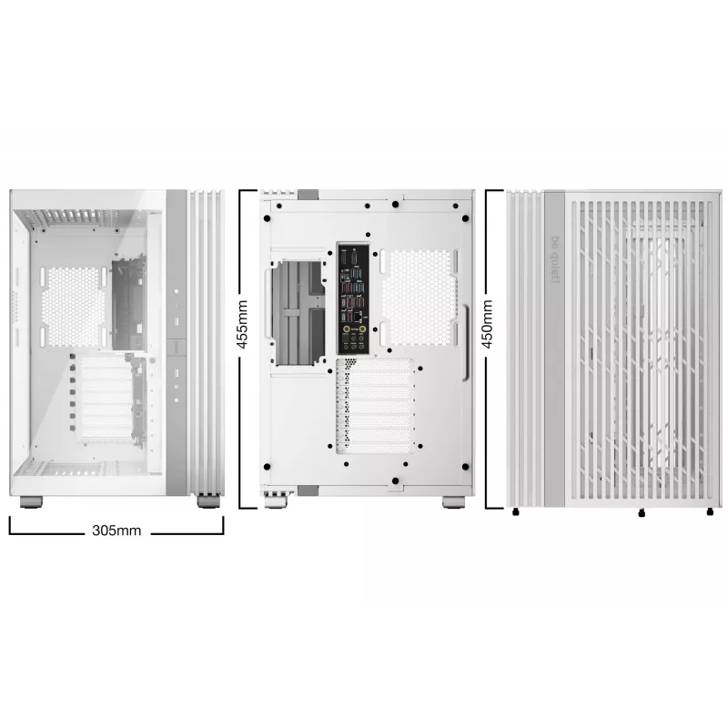 Korpusas be quiet! LIGHT BASE 600 DX White Midi Tower, ATX/microATX/Mini-ATX, stiklinis šonas, RGB priekis, USB-C