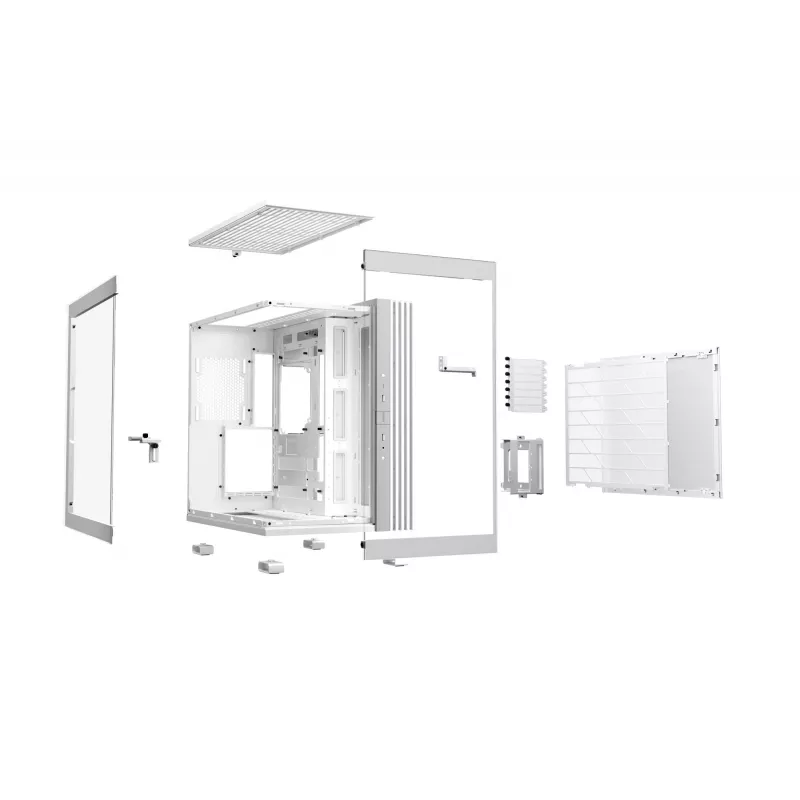 Korpusas be quiet! LIGHT BASE 600 DX White Midi Tower, ATX/microATX/Mini-ATX, stiklinis šonas, RGB priekis, USB-C