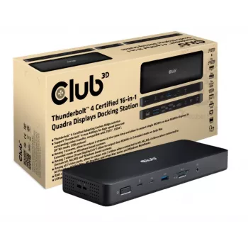 CLUB3D CSV-1583 Thunderbolt 4 dokstotelė / prievadų replikatorius, 16-in-1, juoda