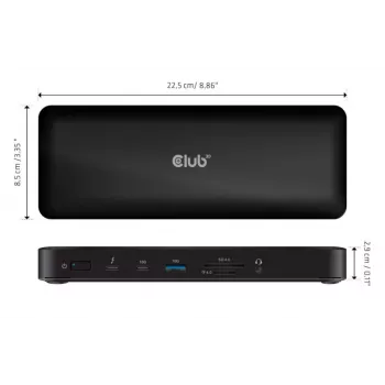 CLUB3D CSV-1583 Thunderbolt 4 dokstotelė / prievadų replikatorius, 16-in-1, juoda