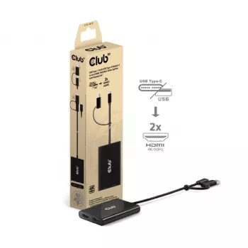 CLUB3D CSV-1475 vaizdo skirstytuvas USB Type-C į 2x HDMI