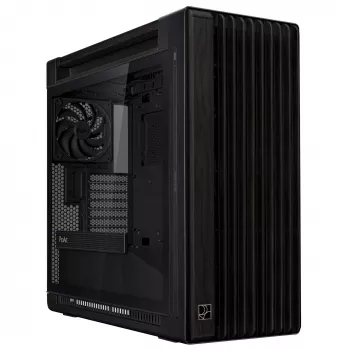 PC korpusas ASUS ProArt PA602 Wood Edition Midi Tower Juodas – Medis, ATX/EATX, Grūdintas stiklas, 4×3,5 colio / 8×2,5 colio, GPU iki 450 mm