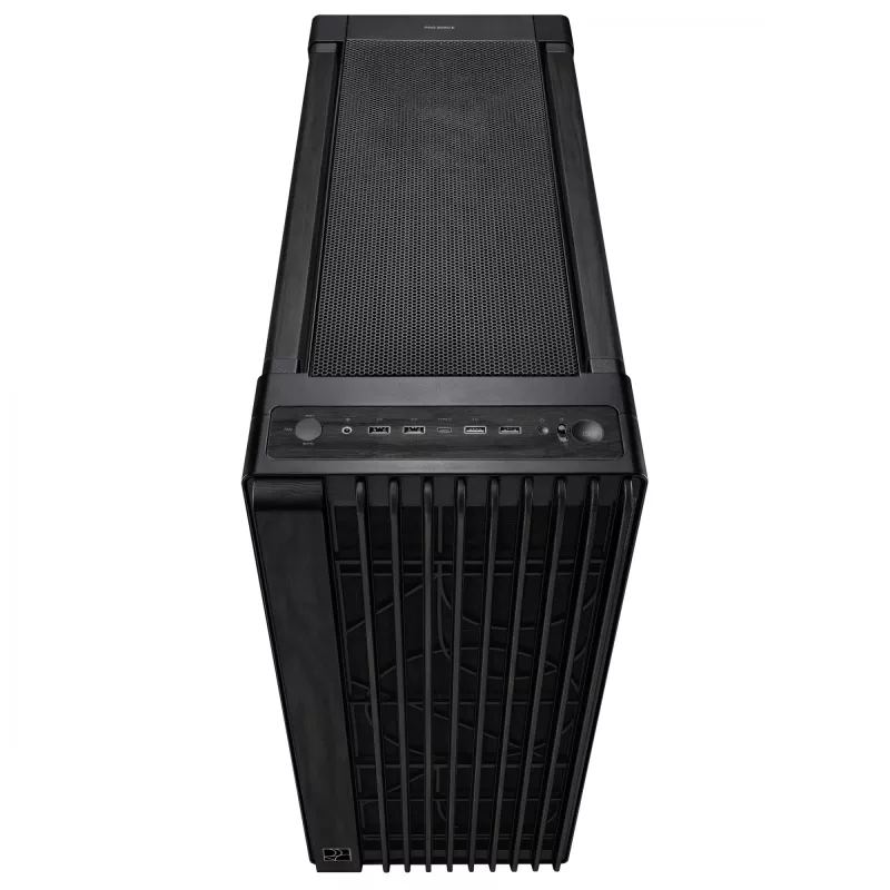 PC korpusas ASUS ProArt PA602 Wood Edition Midi Tower Juodas – Medis, ATX/EATX, Grūdintas stiklas, 4×3,5 colio / 8×2,5 colio, GPU iki 450 mm