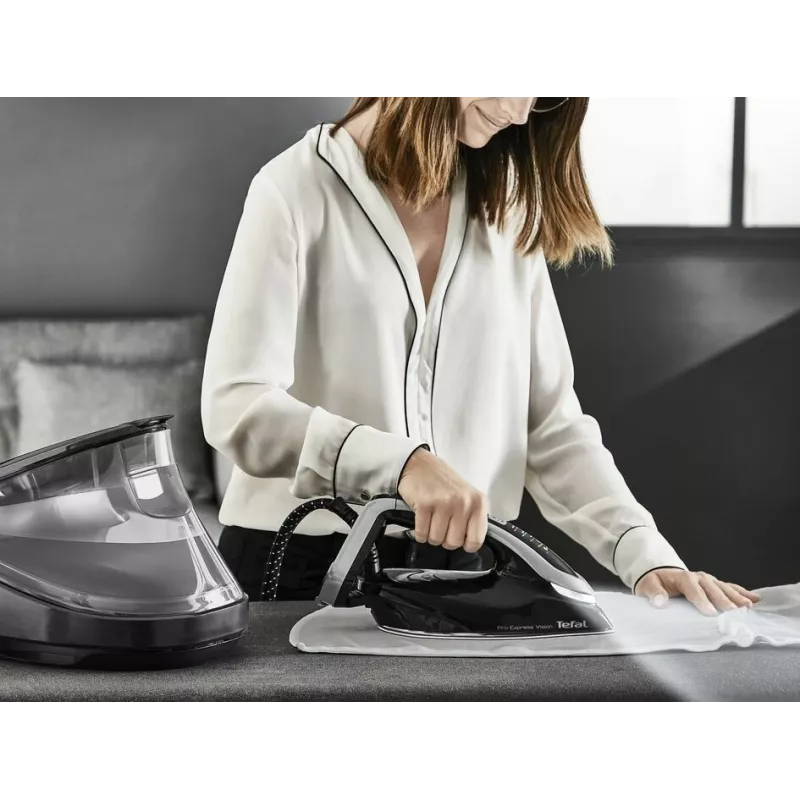 Tefal Pro Express Vision GV9821 3000 W 1.2 L Durilium AirGlide Autoclean padas Juoda, Sidabrinė