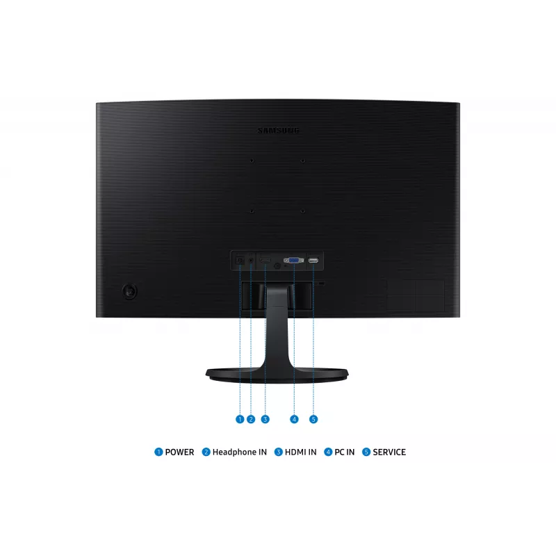 Samsung S36GD 24 colių išlenktas Full HD VA monitorius, juodas