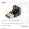 Adapteris Club 3D DisplayPort kištukas į DisplayPort 1.4 lizdą 90° kampu, palaiko 4K@120Hz
