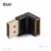 Adapteris Club 3D DisplayPort kištukas į DisplayPort 1.4 lizdą 90° kampu, palaiko 4K@120Hz