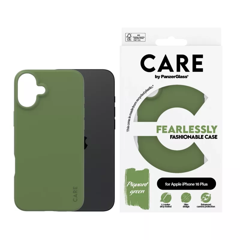 Dėklas PanzerGlass CARE by ® Fashionable Case Green iPhone 16 Plus