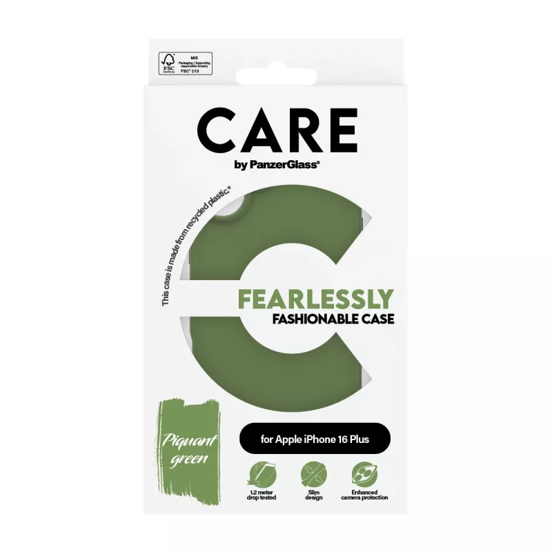 Dėklas PanzerGlass CARE by ® Fashionable Case Green iPhone 16 Plus