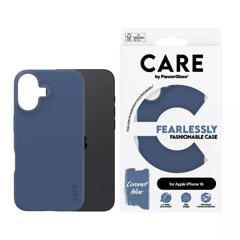 PanzerGlass CARE by Fashionable Case Blue apsauginis dėklas iPhone 16