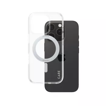 PanzerGlass CARE™ by ® Dėklas Skaidrus su Sidabriniu Atramėliu ir MagSafe iPhone 16 Pro