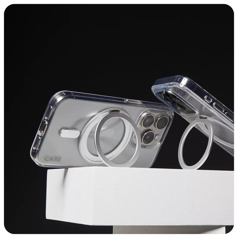 PanzerGlass CARE™ by ® Dėklas Skaidrus su Sidabriniu Atramėliu ir MagSafe iPhone 16 Pro