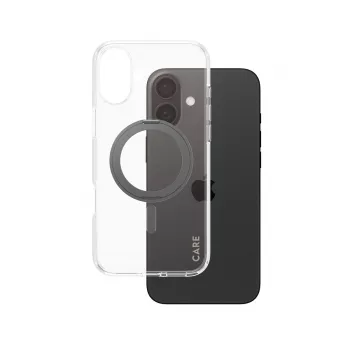 PanzerGlass CARE™ by ® Dėklas Skaidrus su Juodu Atraminiu Stoveliu ir MagSafe iPhone 16 Plus
